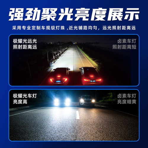 直插式LED汽车大灯泡H7近光H11远光9005自带解码超亮聚光极耀光H4 - 图3