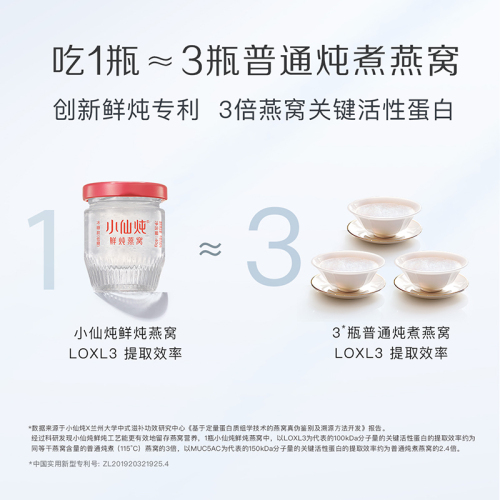 小仙炖鲜炖燕窝小鲜瓶40g*20瓶月套餐冰糖无糖孕妇即食营养补品