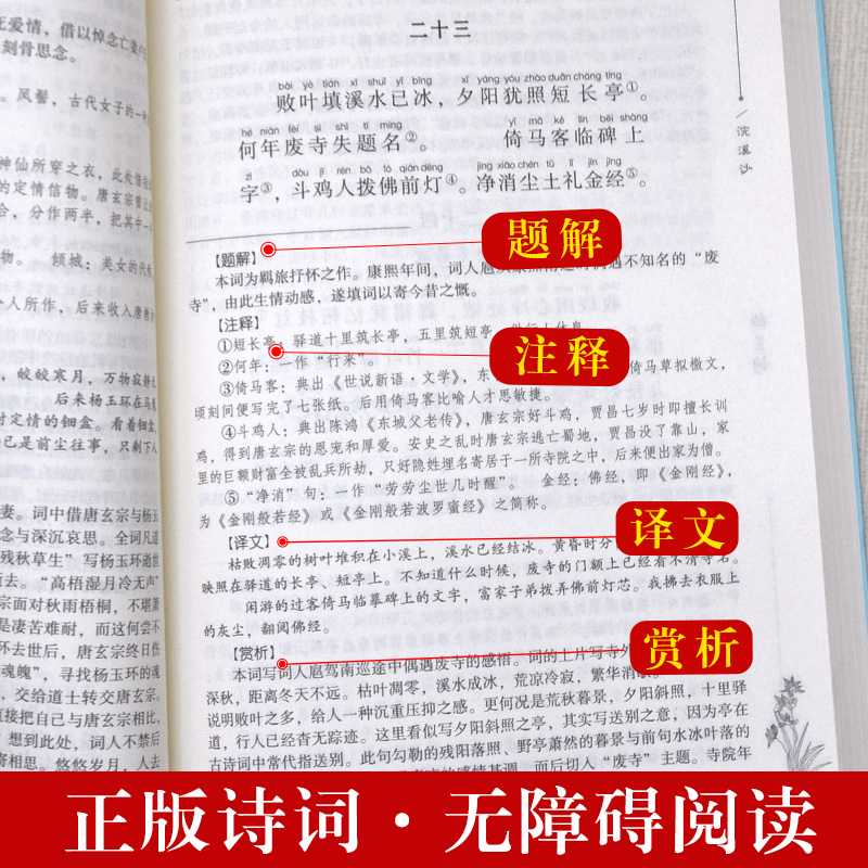 纳兰词全集全译注音版注释译文赏析纳兰容若婉约派诗词代表作注音 中国历代名家作品 - 图0