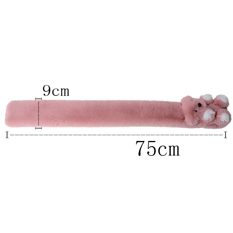 冬季獭兔毛儿童围巾保暖亲子小熊围脖加厚仿皮草双面绒脖套可爱女,淘宝优惠券,粉丝福利购,淘宝优惠卷