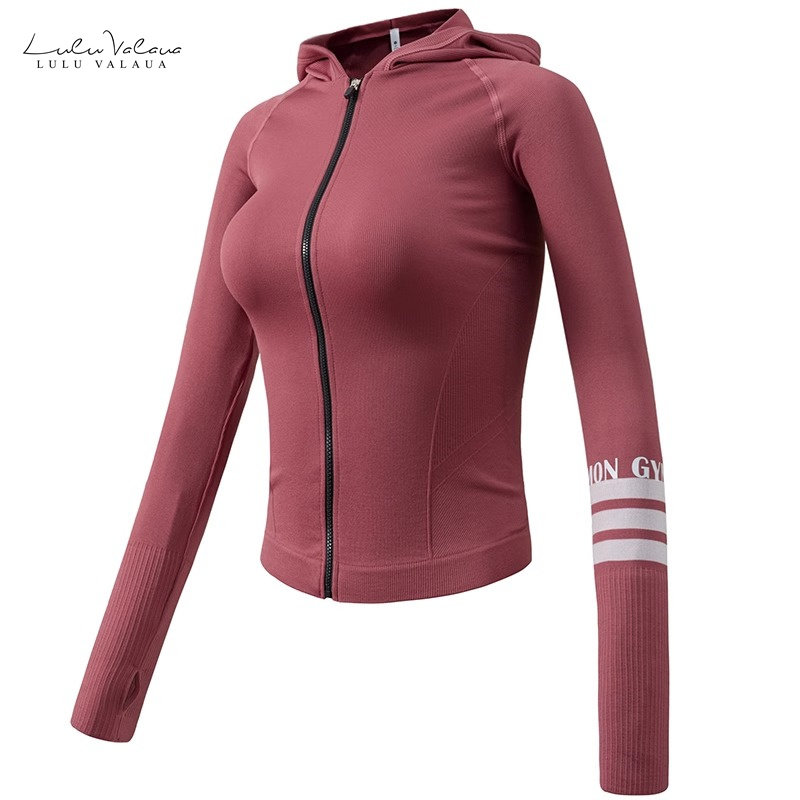 IUIU YOGO连帽瑜伽服女健身显瘦跑步上衣长袖弹力紧身运动外套,淘宝优惠券,粉丝福利购,淘宝优惠卷