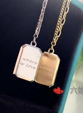 纯银方糖项链小众毛衣链不掉色