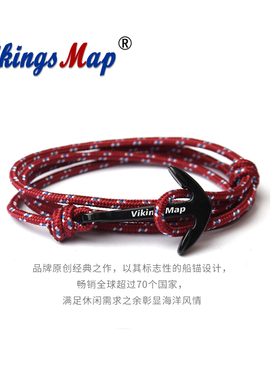 欧美风手工黑色多层缠绕编织绳