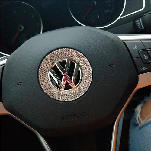 大众方向盘车标贴纸装饰改装13款朗逸启航polo速腾宝来cc亮片镶钻 - 图3