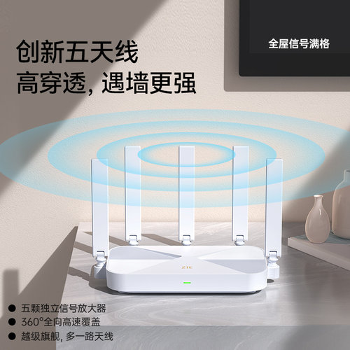 ZTE中兴AX3000M巡天版wifi6无线电竞路由器千兆端口双频家用全屋大中华户高速光纤穿墙为游戏智能子母mesh5G-图0