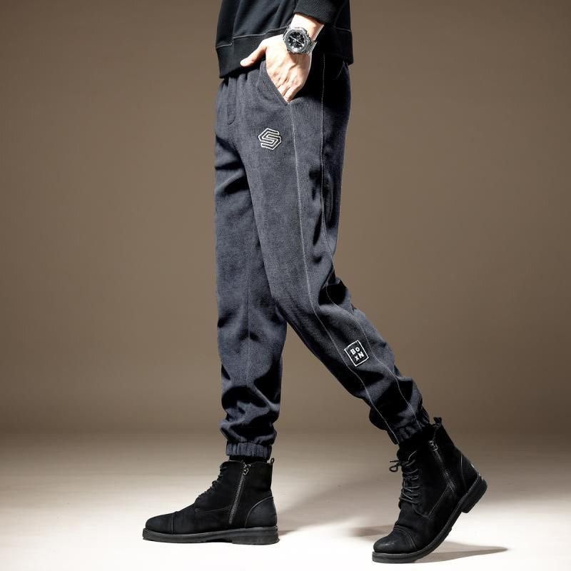 秋冬加绒加厚时尚工装裤男哈伦潮牌宽松束脚休闲裤男士大码运动裤,淘宝优惠券,粉丝福利购,淘宝优惠卷