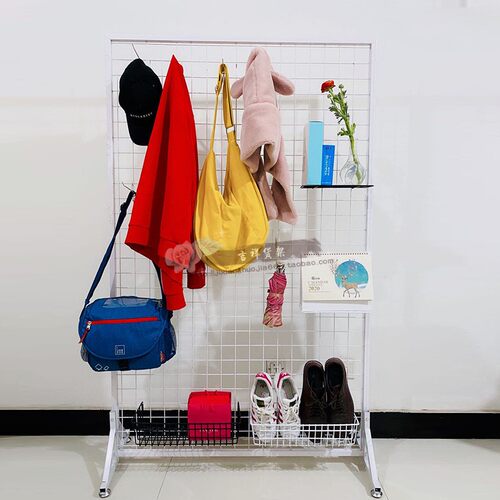 货架铁网格网架铁丝网展示网格幼儿园作品置物架收纳铁艺网格挂钩 - 图0