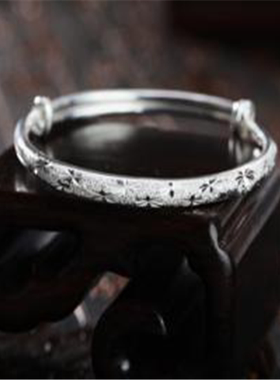 福寿礼物纯银手镯送妈妈