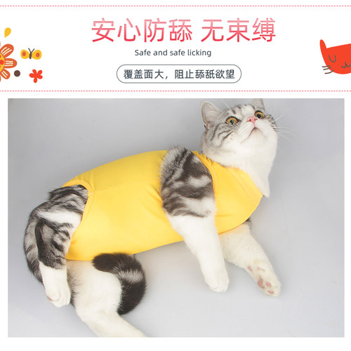 猫咪绝育服纯棉猫咪绝育衣宠物绝育服毛术后防舔透气薄款宠物衣服 - 图1