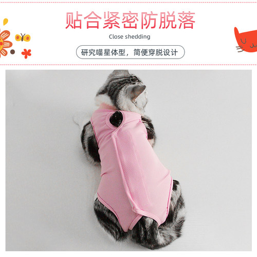 猫咪绝育服纯棉猫咪绝育衣宠物绝育服毛术后防舔透气薄款宠物衣服 - 图2