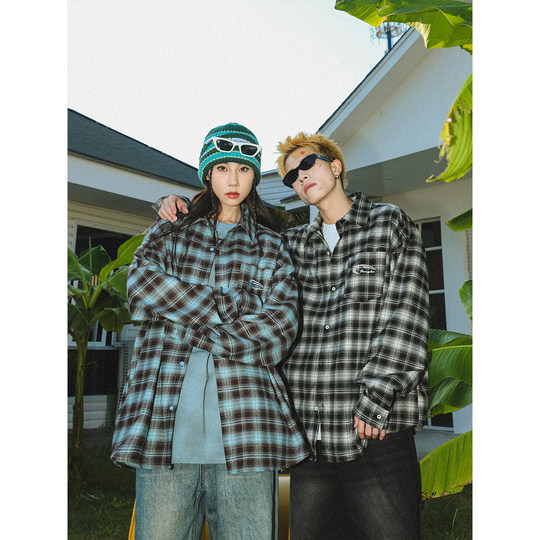 MANYSTON American casual thin long-sleeved shirt