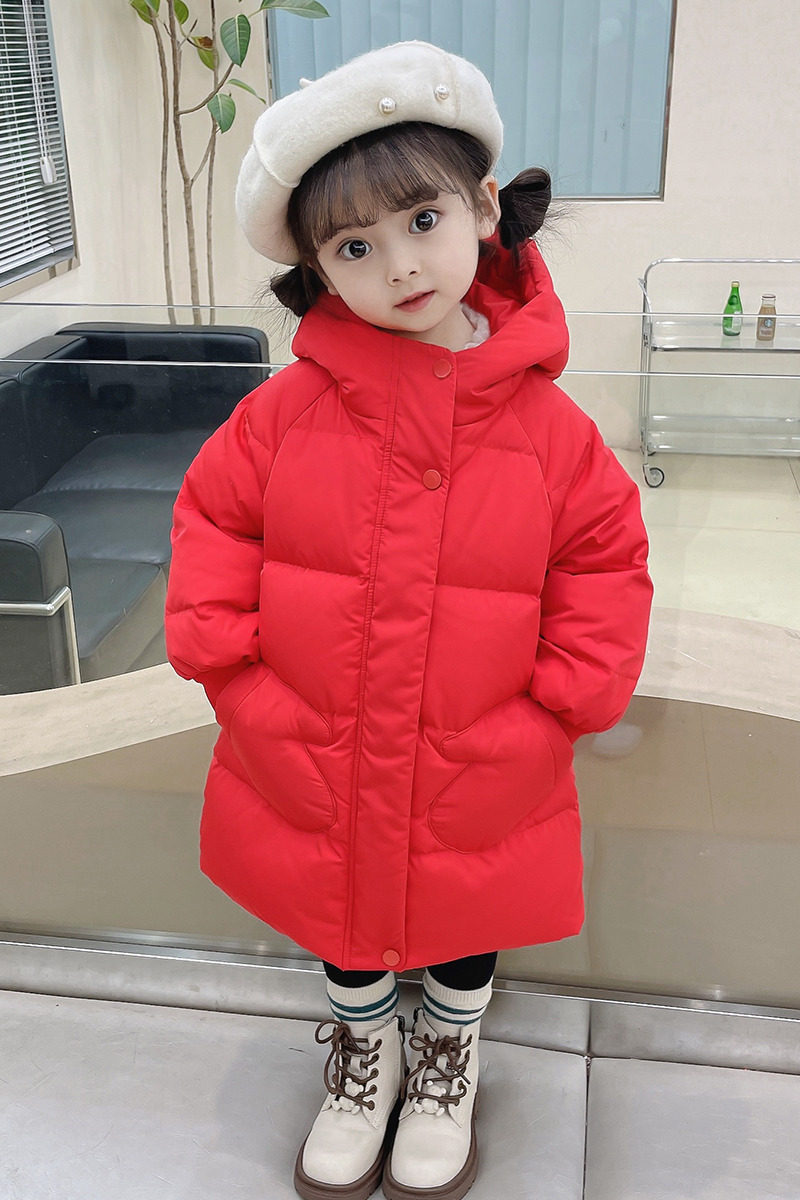女童羽绒服中长款加厚2025冬装洋气白鸭绒宝宝儿童外套羽绒服过膝,淘宝优惠券,粉丝福利购,淘宝优惠卷