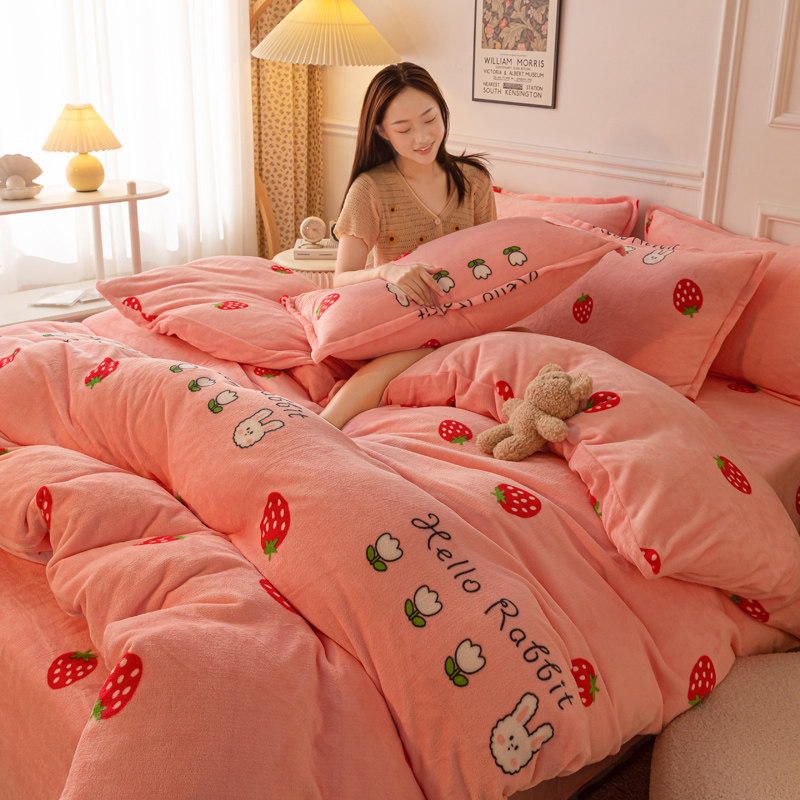 公主风珊瑚绒单件牛奶绒加绒被套少女心冬季双面绒保暖被罩法兰绒,淘宝优惠券,粉丝福利购,淘宝优惠卷