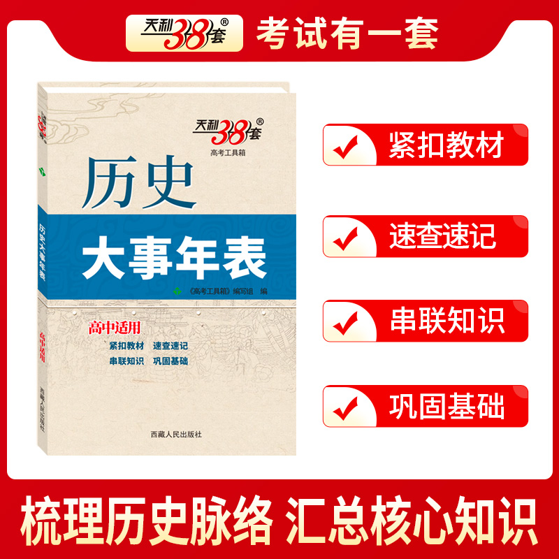 【全国通用】2024新版天利38套高中历史大事年表中外历史纲要上下册历史时间轴中外历史大事年表高一二三历史事件高考历史工具书 - 图0