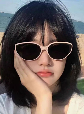 多巴胺粉色框猫眼墨镜女个性优雅