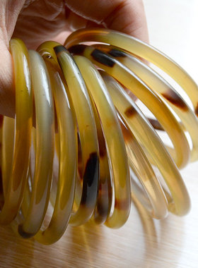 天然饰品女士牛角手镯民族手圈环