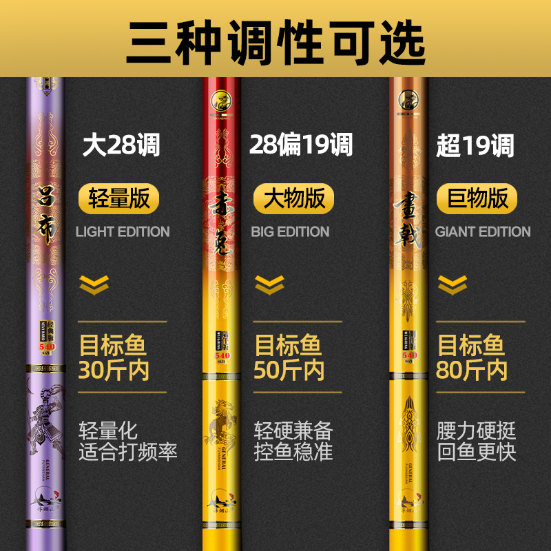 浮烟山鱼竿大物竿轻量版正品鲢鳙专用黑坑暴力巨物竿品牌大综合竿 - 图0