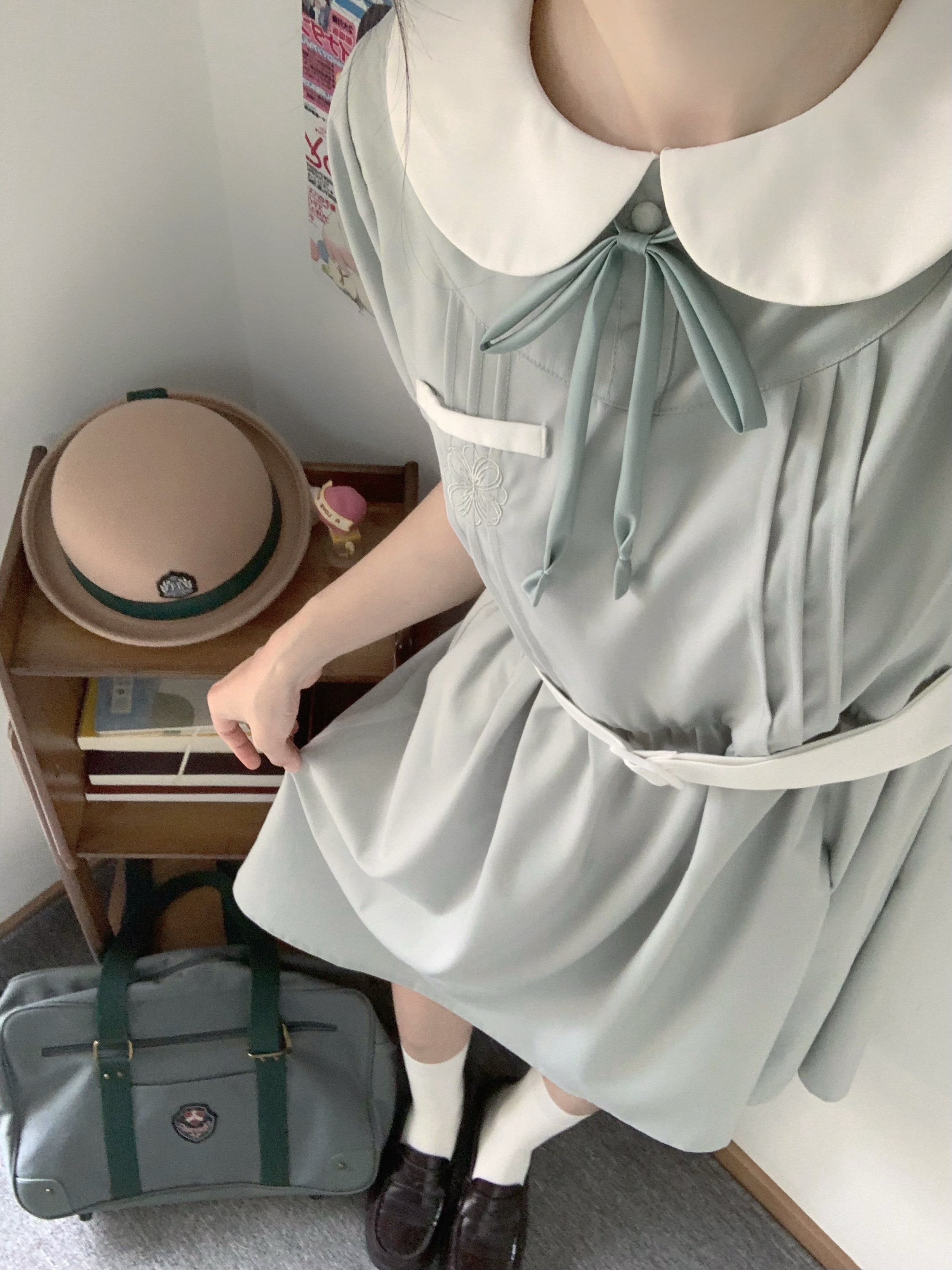 七月熙jk原创 小山茶盛夏服巨舒服夏季校供可爱乖巧娃娃领连衣裙 - 图2