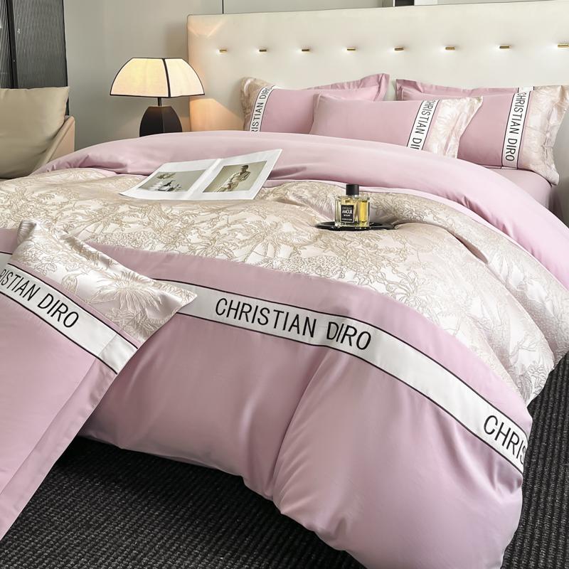 2025新款高级感亲肤磨毛四件套提花全棉刺绣被罩纯棉裸睡床上套件 - 图1