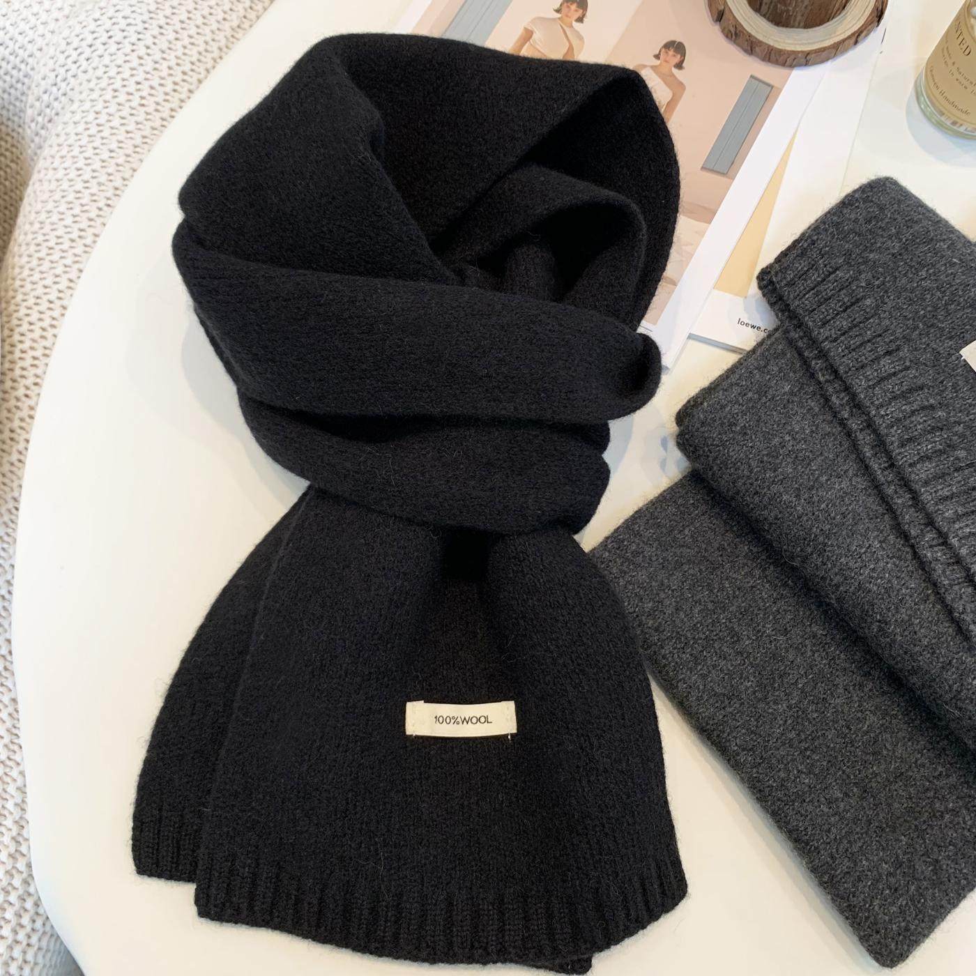 精选100%澳洲羊毛围巾女2025冬新款高级绒感纯色百搭保暖情侣围脖,淘宝优惠券,粉丝福利购,淘宝优惠卷