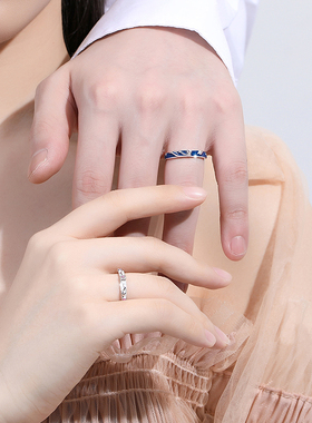 小王子与玫瑰情侣戒指纯银一对