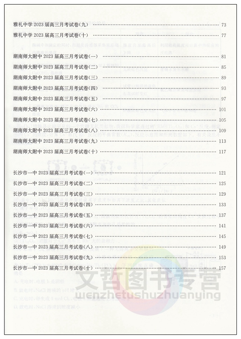 2024版湖南高考必备化学试卷 新高考优秀模拟试卷汇编湖南四大名校真题卷月考卷高中必刷卷高三化学一轮复习高考试题汇编名校真卷 - 图1