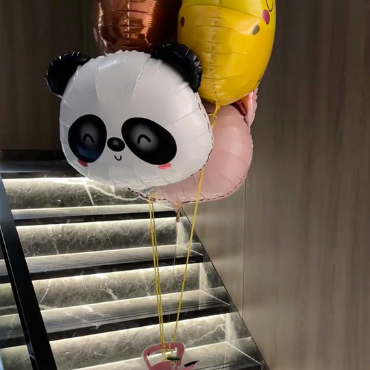 Cartoon animal head aluminum film balloon flying baby toy