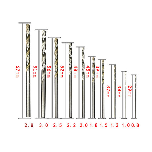 微型直柄麻花钻核桃金刚菩提佛珠珍珠打孔机电钻小钻头0.8-3.0mm-图1