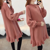 Pregnant Woman Autumn Clothing Suit Fashion style Hooded Sweater Jacket Woman mid-length Korean version Loose Blouse Winter Jersey