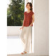 Mohan Yimei linen slimming ຊຸດສອງສ່ວນສໍາລັບແມ່ຍິງ