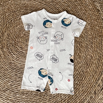Newborn baby Summer bamboo fiber short sleeves Crawling Clothes Khaclothes Single Row Buttoned Pyjamas Air Conditioning Suits to make thin new