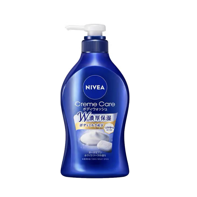 特价一批 日本NIVEA/妮维雅浓厚保湿沐浴露480ML玫瑰香水皂香多选