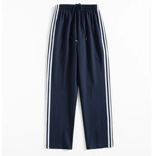 纯棉校服裤子两道杠中小学生运动校裤夏季一二条杠藏青色冰丝薄款 - 图3