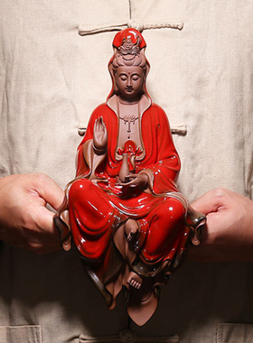 陶瓷观音菩萨禅意桌面发光