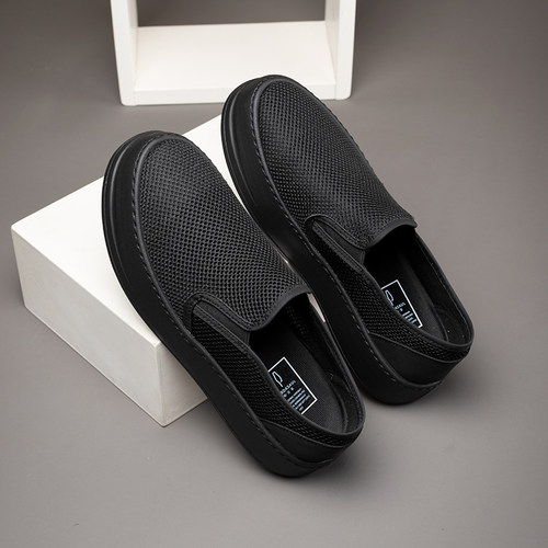 帕达索2023新款透气休闲鞋一脚蹬低帮懒人鞋套脚舒适布鞋男230620 - 图2