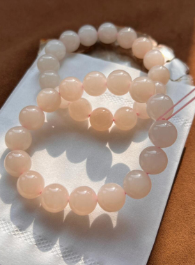 新疆和田玉藕粉女手链原石散珠子串珠多圈项链玉石吊坠直播送礼