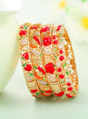 镶钻妮镯子儿童开口北京威德镂空