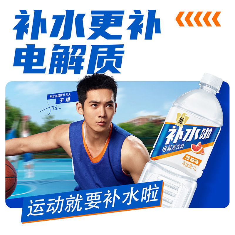 东鹏补水啦电解质水饮料 1L*12瓶运动健身补充水分畅享装饮品,淘宝优惠券,粉丝福利购,淘宝优惠卷