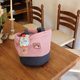 Korean niche grid storage handbag large capacity original simple beach bag commuting pink bucket bag summer