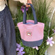 Korean niche grid storage handbag large capacity original simple beach bag commuting pink bucket bag summer