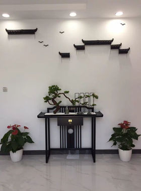 新中式仿古挂件装饰屋檐马头墙复古墙饰围墙窗花瓦背景墙面壁挂瓦