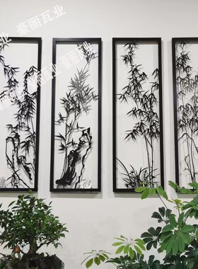 庭院外墙挂件铁艺富贵竹墙面装饰