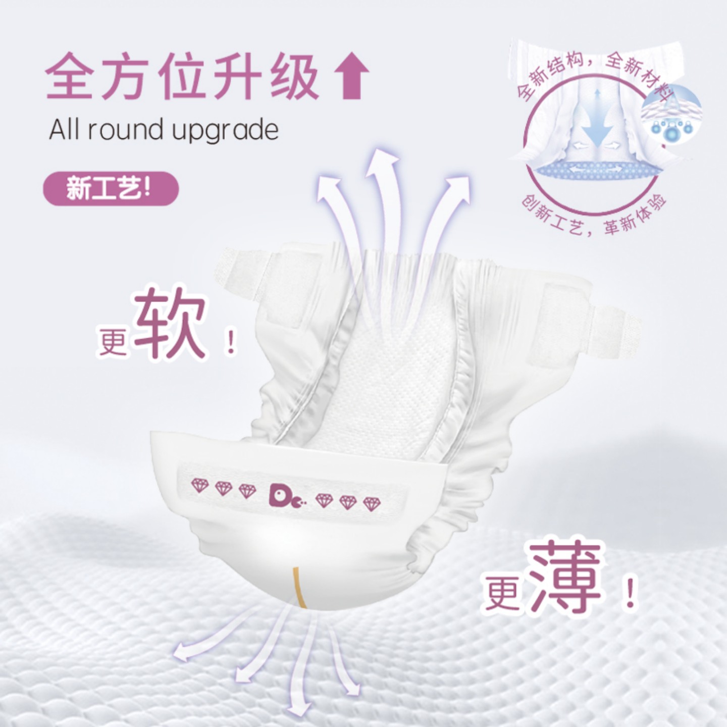 爸爸的选择 钻石装拉拉裤L轻薄XL男女宝宝XXL透气干爽爬爬裤XXXL