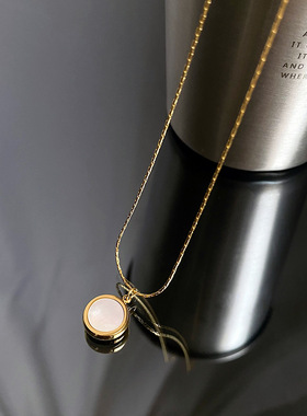 钛钢不掉色白贝母女项链