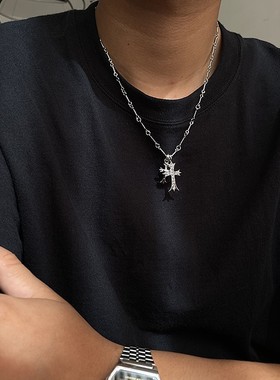 十字架项链男奢小众女毛衣链
