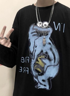 嘻哈街头滑板单链子组合套装项链