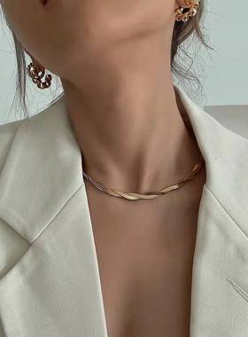 欧美个性时尚小众设计双层蛇骨链