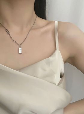 钛钢不掉色暴富小金条项链