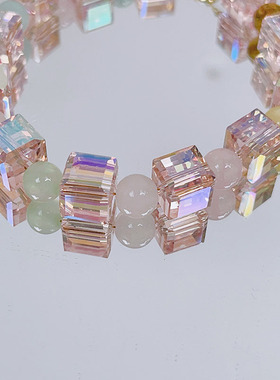 超闪水晶手链女方糖水晶彩色串珠
