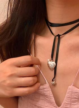 法式芭蕾蝴蝶结甜酷辣妹项链